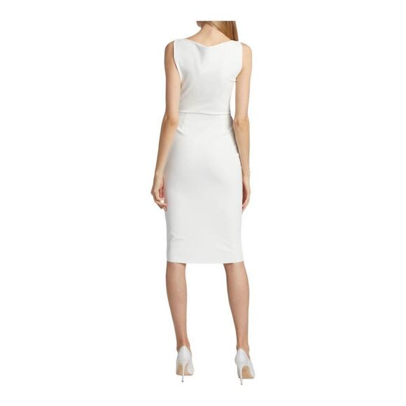 Chiara boni La Petite Robe Audrine White Ruched Cutout Bodycon Dress Size 12 NWT - Picture 5 of 10